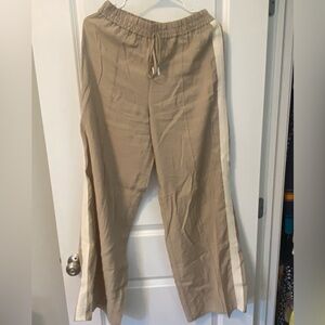 Zara flown pants with striped sides.